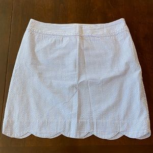 Vineyard Vines Scalloped Blue Stripe Skirt